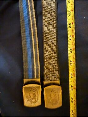 (2) Chaco Men's Webbing Belts in Blue and Black